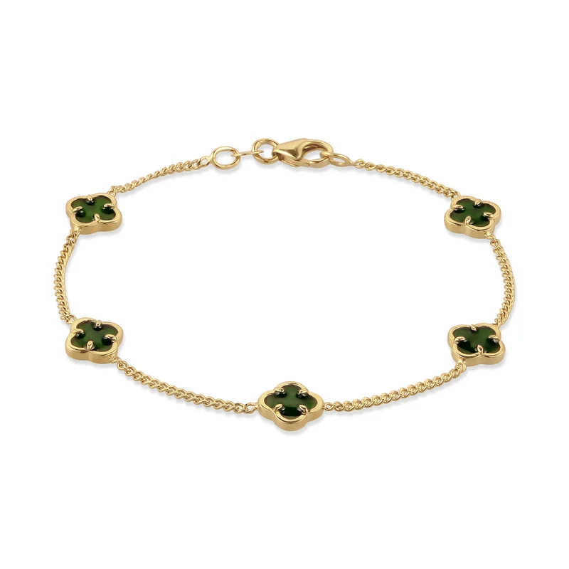 Armband Kleeblatt | Emaille (Gün)