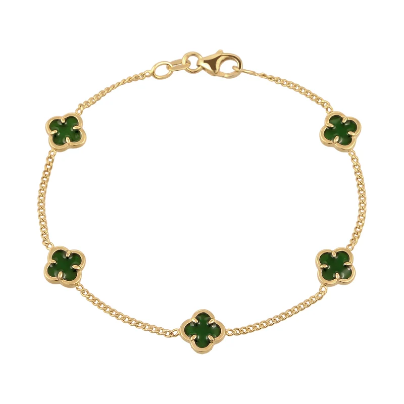 Armband Kleeblatt | Emaille (Gün)