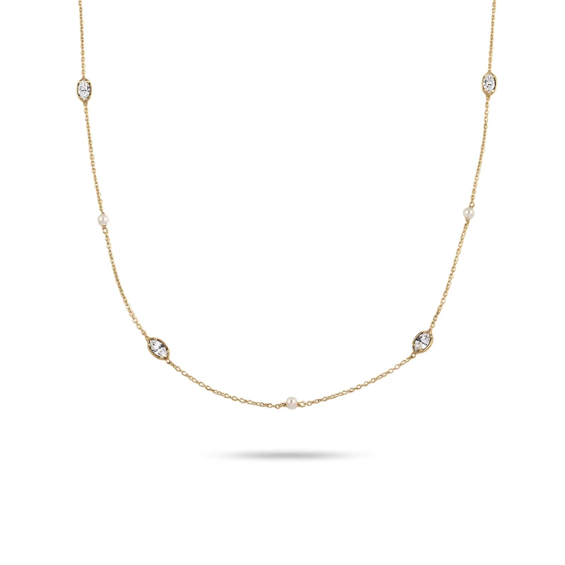 Halskette | Mit Perlen und Kristallen von Swarovski® (Weiß)
