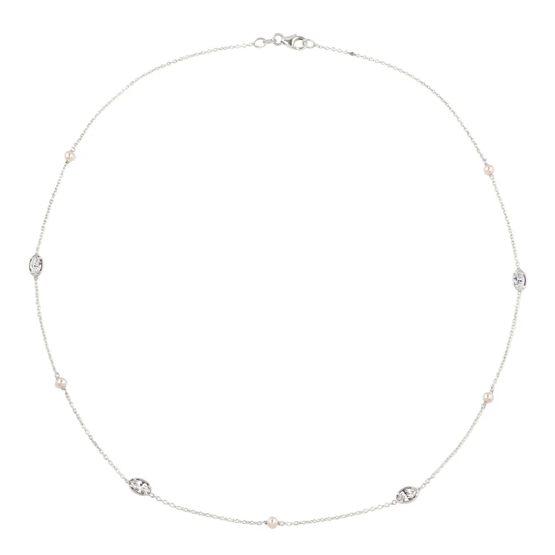Halskette | Mit Perlen und Kristallen von Swarovski® (Weiß)