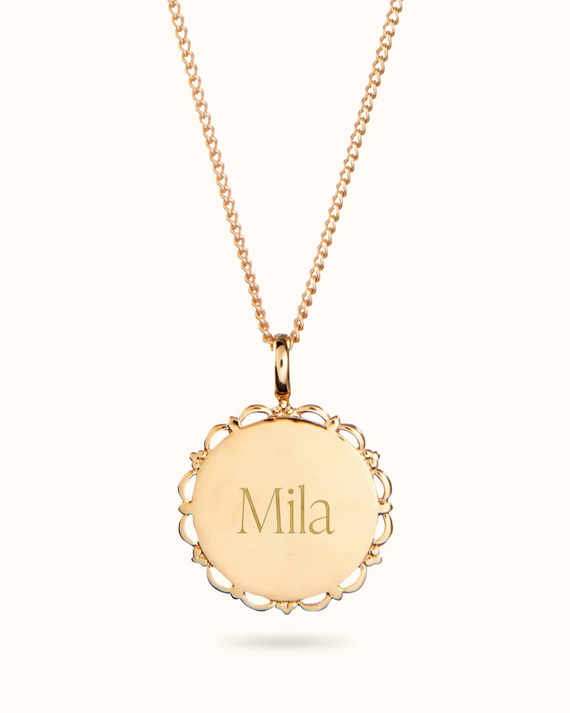 Vintage Coin Ketting met naam - Verguld - Gepersonaliseerde Ketting