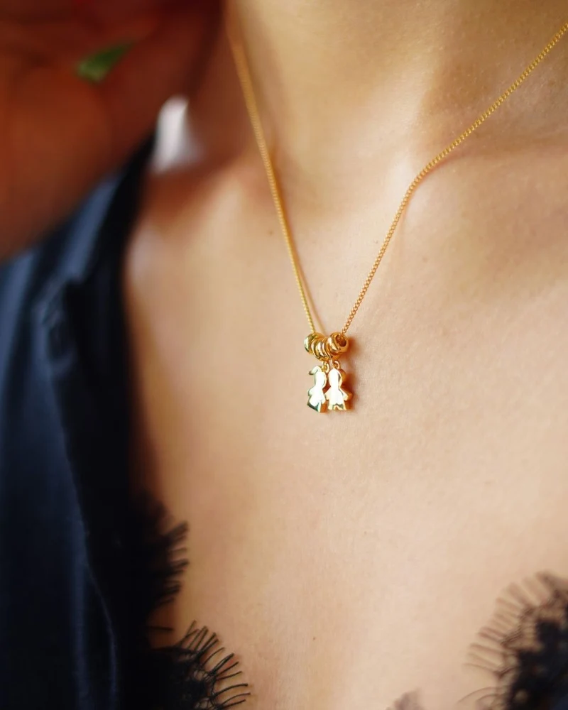 Sliding Proud Mom Ketting - Verguld - Gepersonaliseerde Ketting