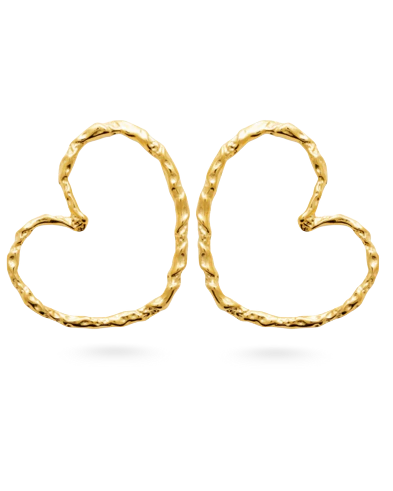 Big Heart Oorbellen - Goudkleurig staal - Gepersonaliseerde Sieraden