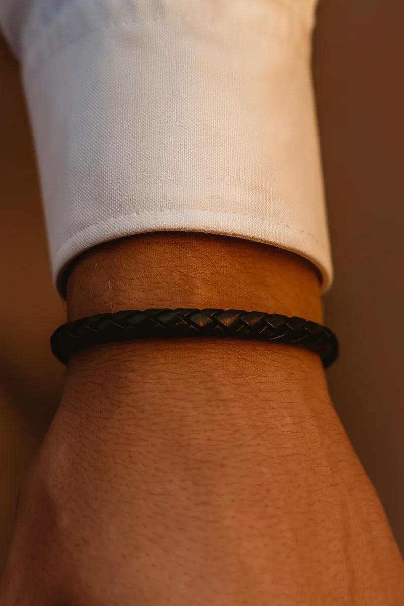 Armband Set Leder & Onyx – Unisex Bundle Night Signature
