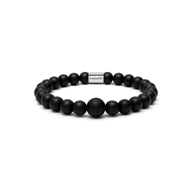 Armband Set Leder & Onyx – Unisex Bundle Night Signature