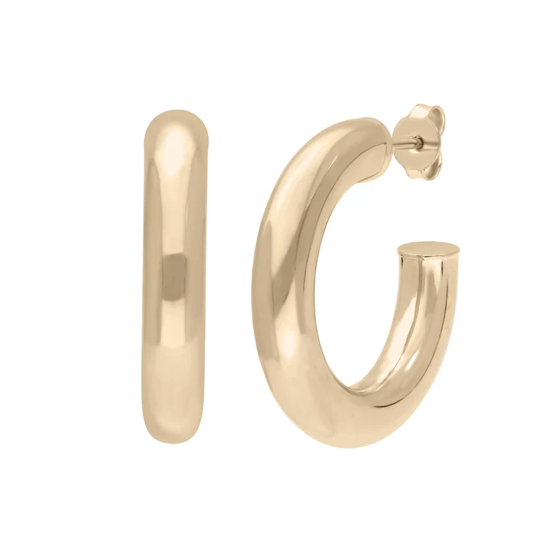 Bold Hoops - 9 K Echtgold