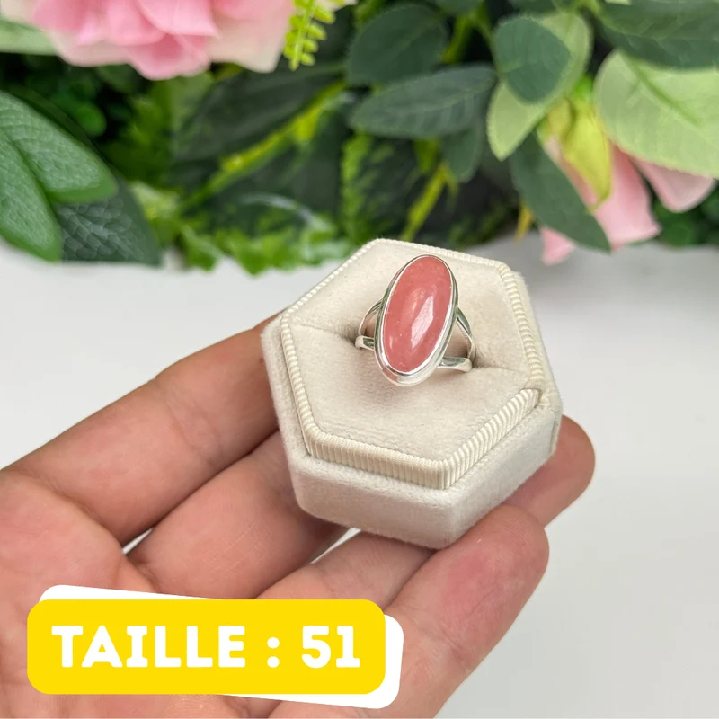 Ring aus 925er Sterlingsilber mit durchscheinendem Rhodochrosit #R457