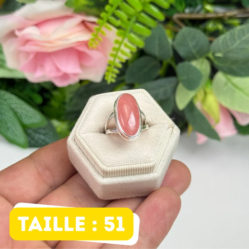 Ring aus 925er Sterlingsilber mit durchscheinendem Rhodochrosit #R457