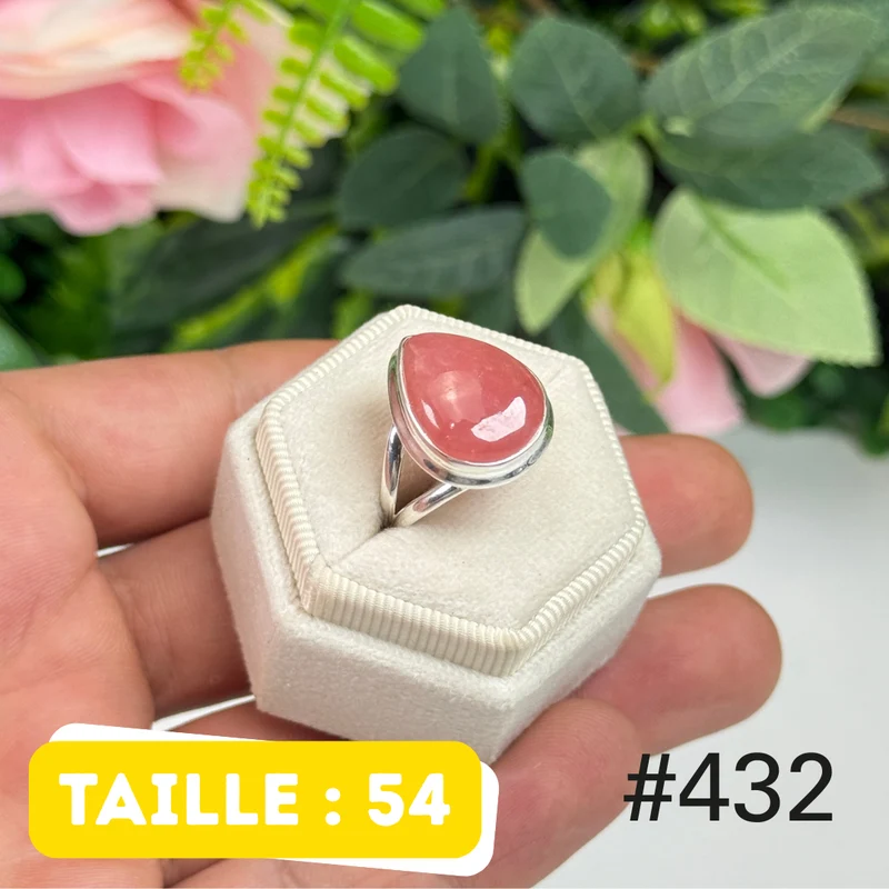 Ring aus 925er Sterlingsilber mit durchscheinendem Rhodochrosit #R432