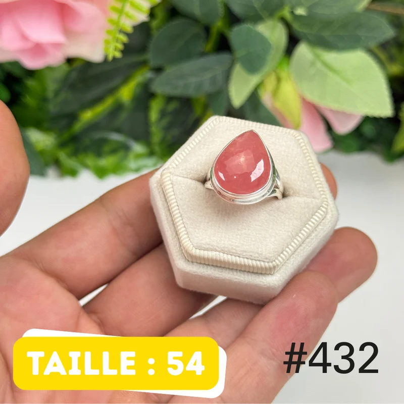 Ring aus 925er Sterlingsilber mit durchscheinendem Rhodochrosit #R432