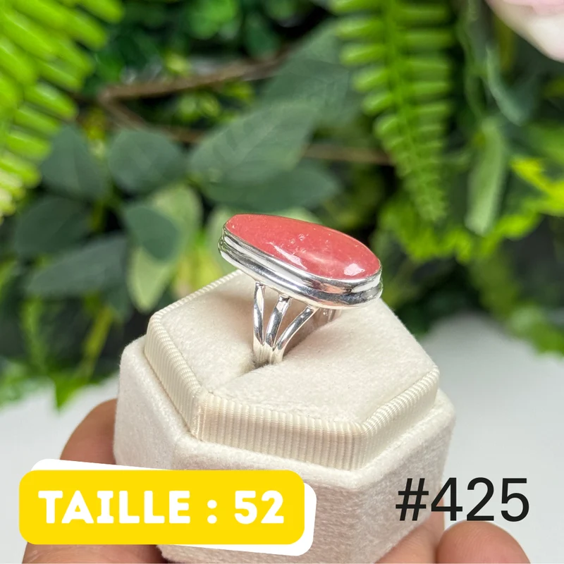 Ring aus 925er Sterlingsilber mit durchscheinendem Rhodochrosit #R425
