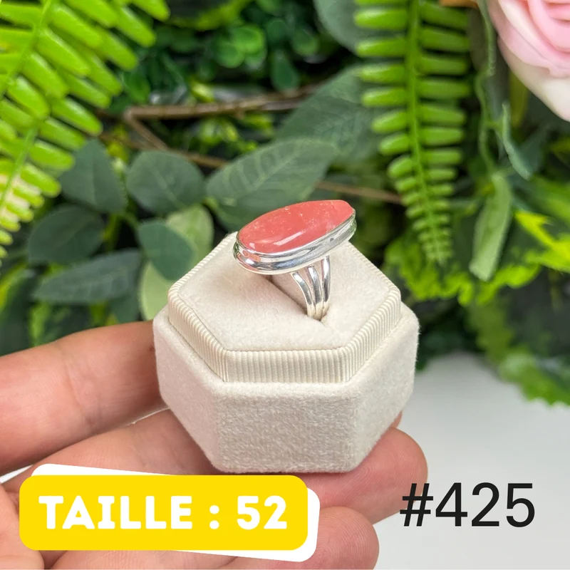 Ring aus 925er Sterlingsilber mit durchscheinendem Rhodochrosit #R425