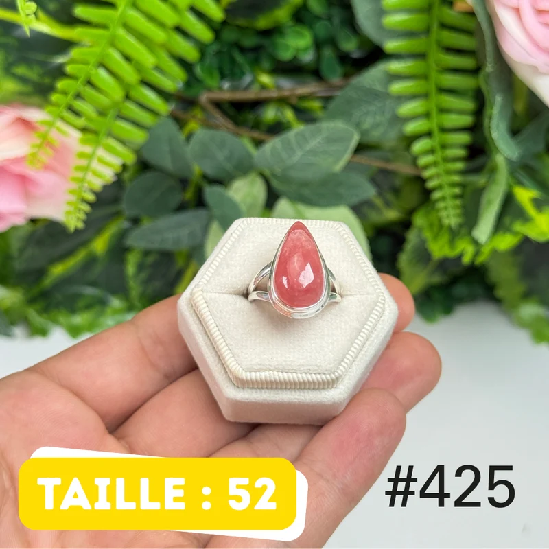 Ring aus 925er Sterlingsilber mit durchscheinendem Rhodochrosit #R425