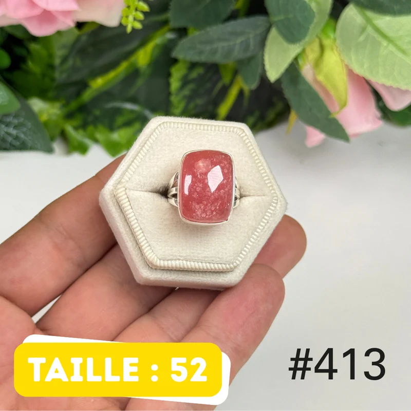 Ring aus 925er Sterlingsilber mit durchscheinendem Rhodochrosit #R413