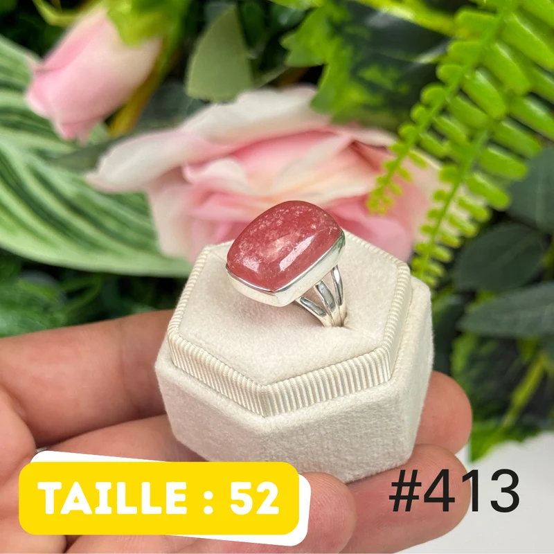 Ring aus 925er Sterlingsilber mit durchscheinendem Rhodochrosit #R413