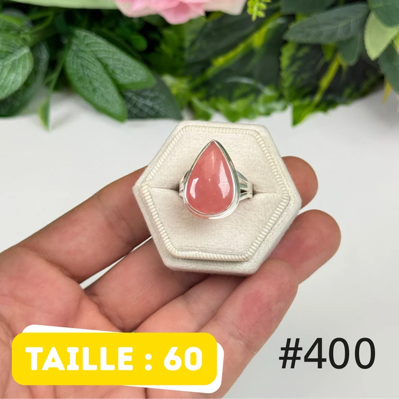Ring aus 925er Sterlingsilber mit durchscheinendem Rhodochrosit #R400