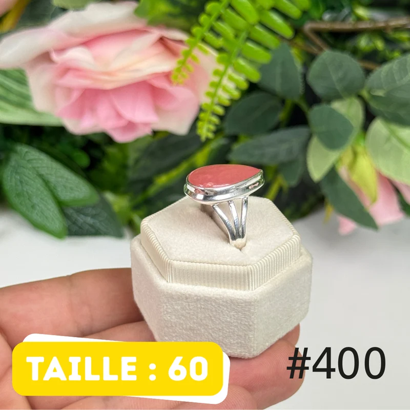 Ring aus 925er Sterlingsilber mit durchscheinendem Rhodochrosit #R400