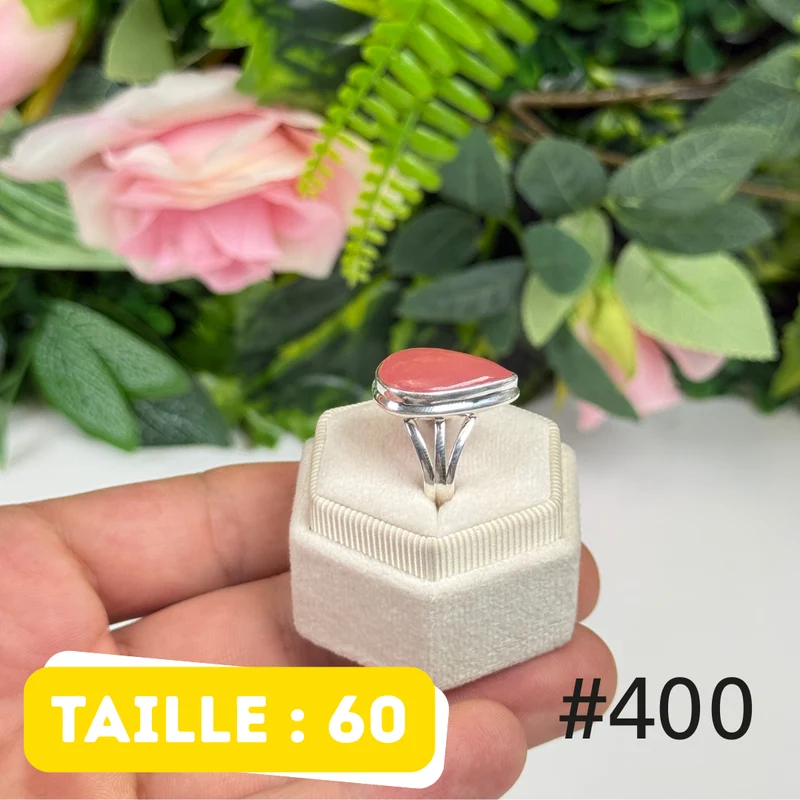Ring aus 925er Sterlingsilber mit durchscheinendem Rhodochrosit #R400