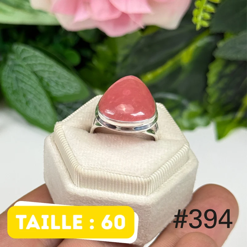Ring aus 925er Sterlingsilber mit durchscheinendem Rhodochrosit #R394