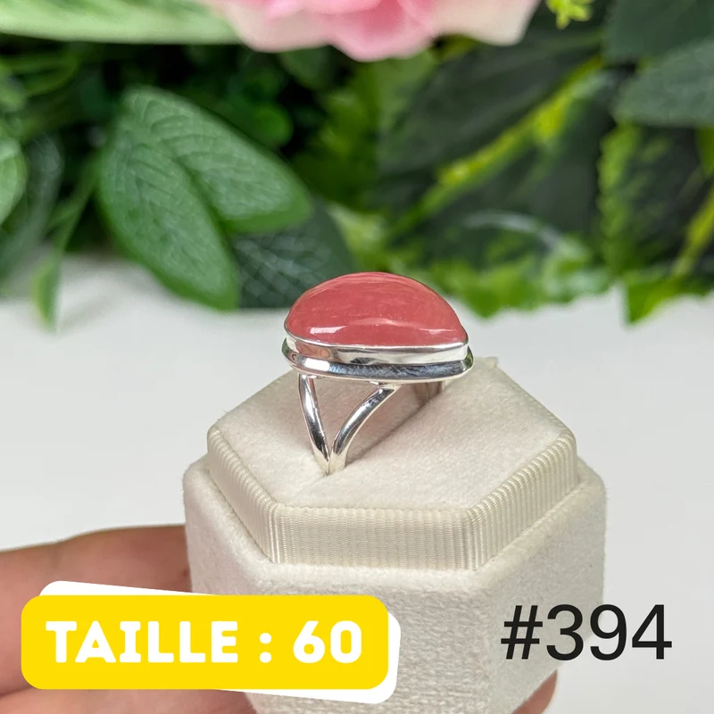 Ring aus 925er Sterlingsilber mit durchscheinendem Rhodochrosit #R394