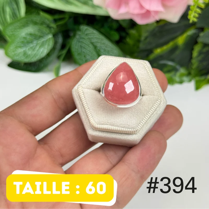 Ring aus 925er Sterlingsilber mit durchscheinendem Rhodochrosit #R394