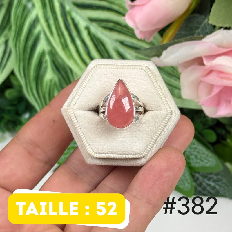 Ring aus 925er Sterlingsilber mit durchscheinendem Rhodochrosit #R382