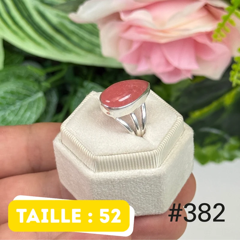 Ring aus 925er Sterlingsilber mit durchscheinendem Rhodochrosit #R382
