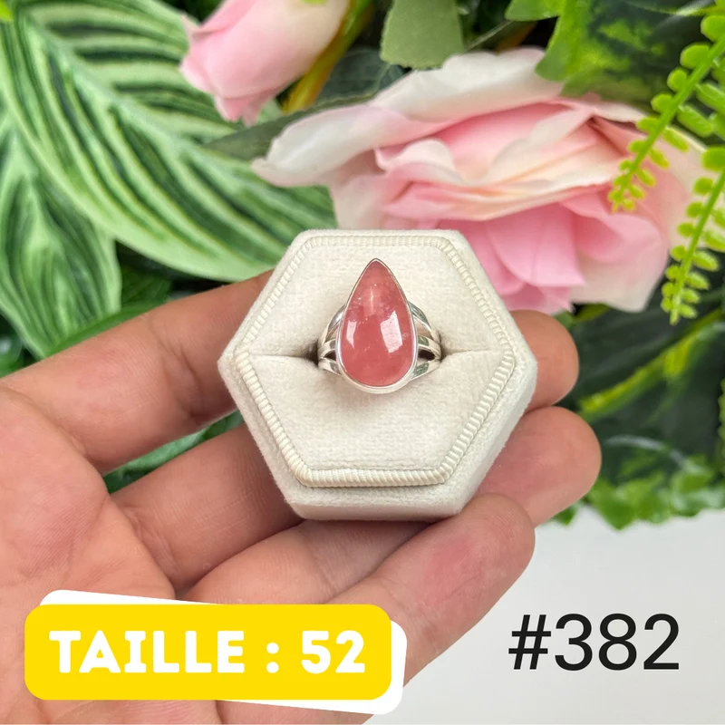 Ring aus 925er Sterlingsilber mit durchscheinendem Rhodochrosit #R382