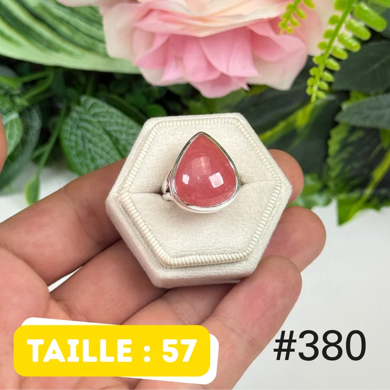 Ring aus 925er Sterlingsilber mit durchscheinendem Rhodochrosit #R380