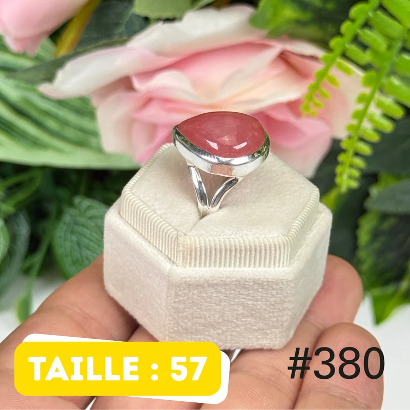 Ring aus 925er Sterlingsilber mit durchscheinendem Rhodochrosit #R380