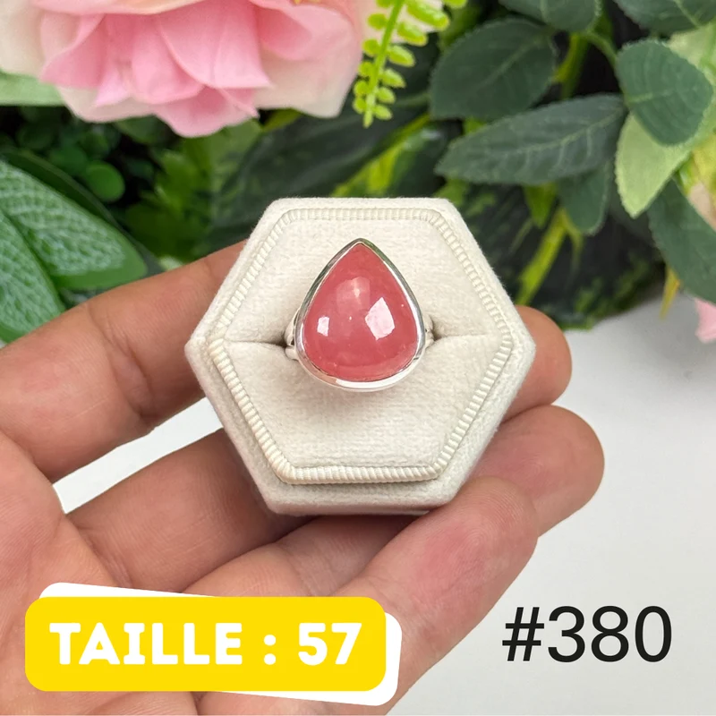 Ring aus 925er Sterlingsilber mit durchscheinendem Rhodochrosit #R380