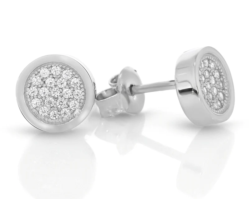Ohrstecker rund Zirkonia 925 Sterling Silber