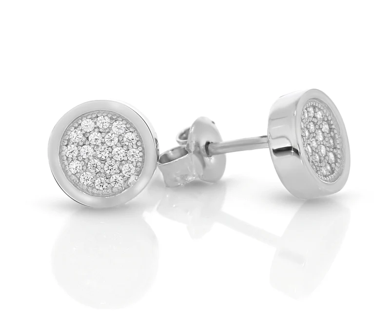 Ohrstecker rund Zirkonia 925 Sterling Silber