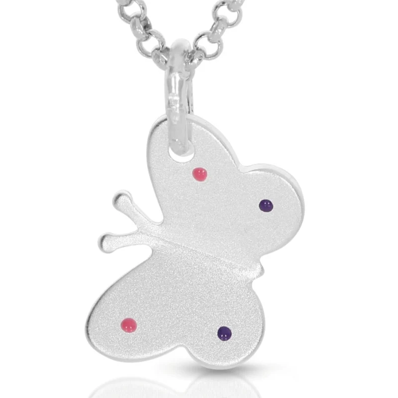 Kinderkette Schmetterling gepunktet 925 Sterling Silber