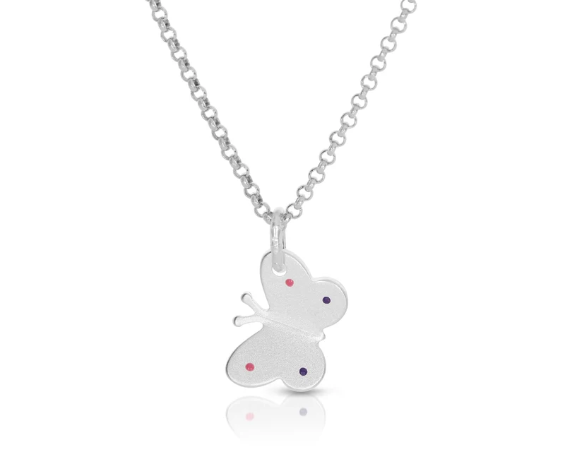 Kinderkette Schmetterling gepunktet 925 Sterling Silber