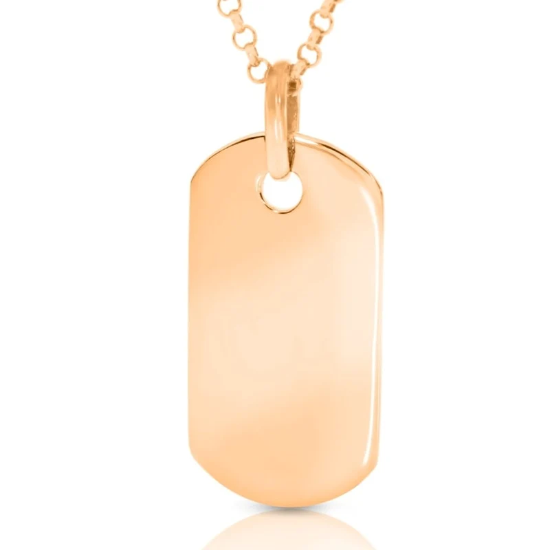 Namenskette rosé vergoldet Anhänger Dog Tag Platte