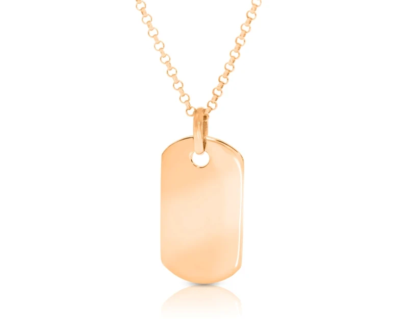 Namenskette rosé vergoldet Anhänger Dog Tag Platte