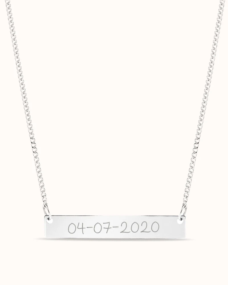 Bar Naam Ketting - Zilver - Gepersonaliseerde Ketting