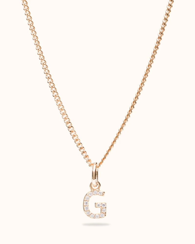 Initial Charm Sparkle Ketting - Verguld - Ketting met Initialen