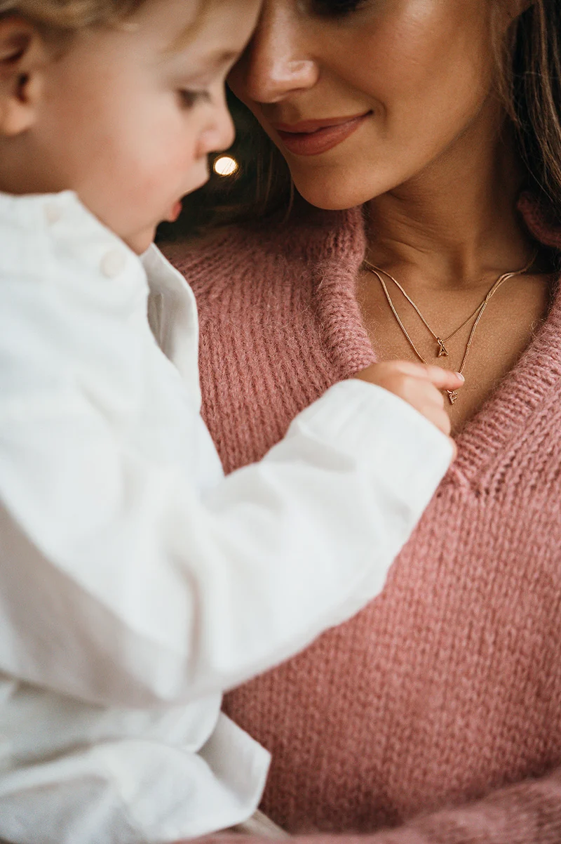 Initial Charm Sparkle Ketting - Zilver - Ketting met Initialen