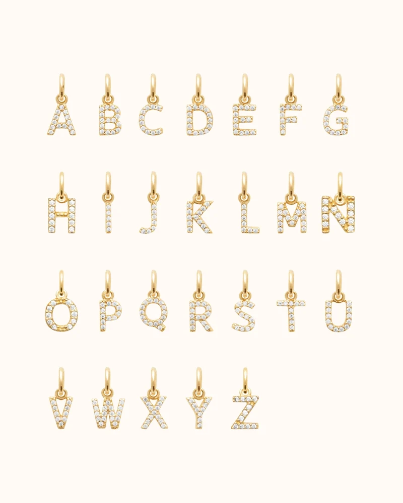Initial Charm Sparkle Ketting - Verguld - Ketting met Initialen