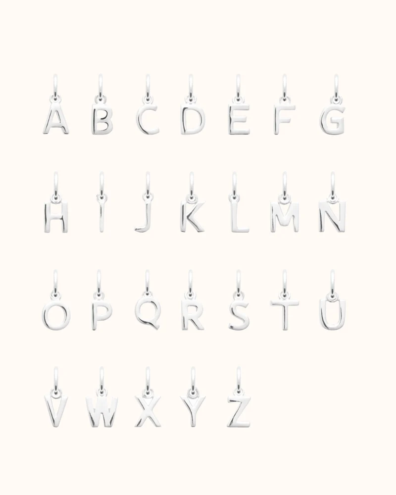Initial Charm Ketting - Zilver - Ketting met Initialen