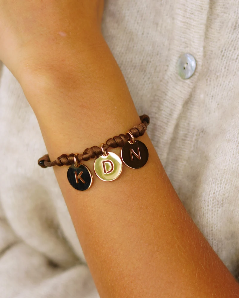 Open Initial Charm Armband - Verguld - Gepersonaliseerde Armband