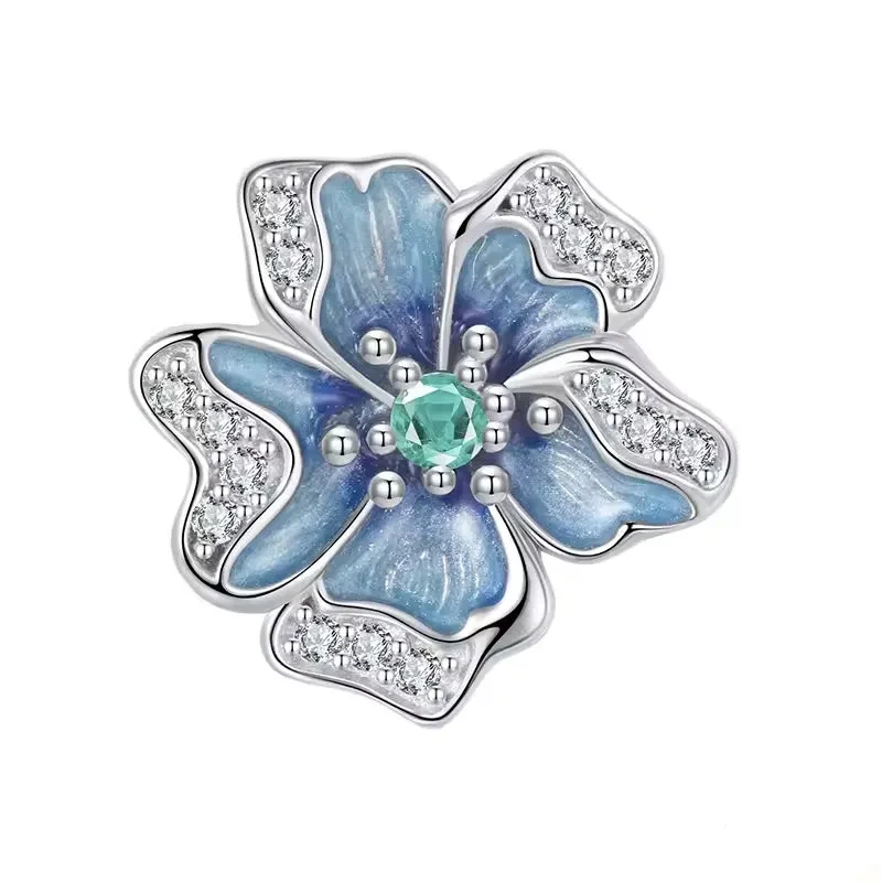 Exquisite Blue Flower Stopper | CZ EN