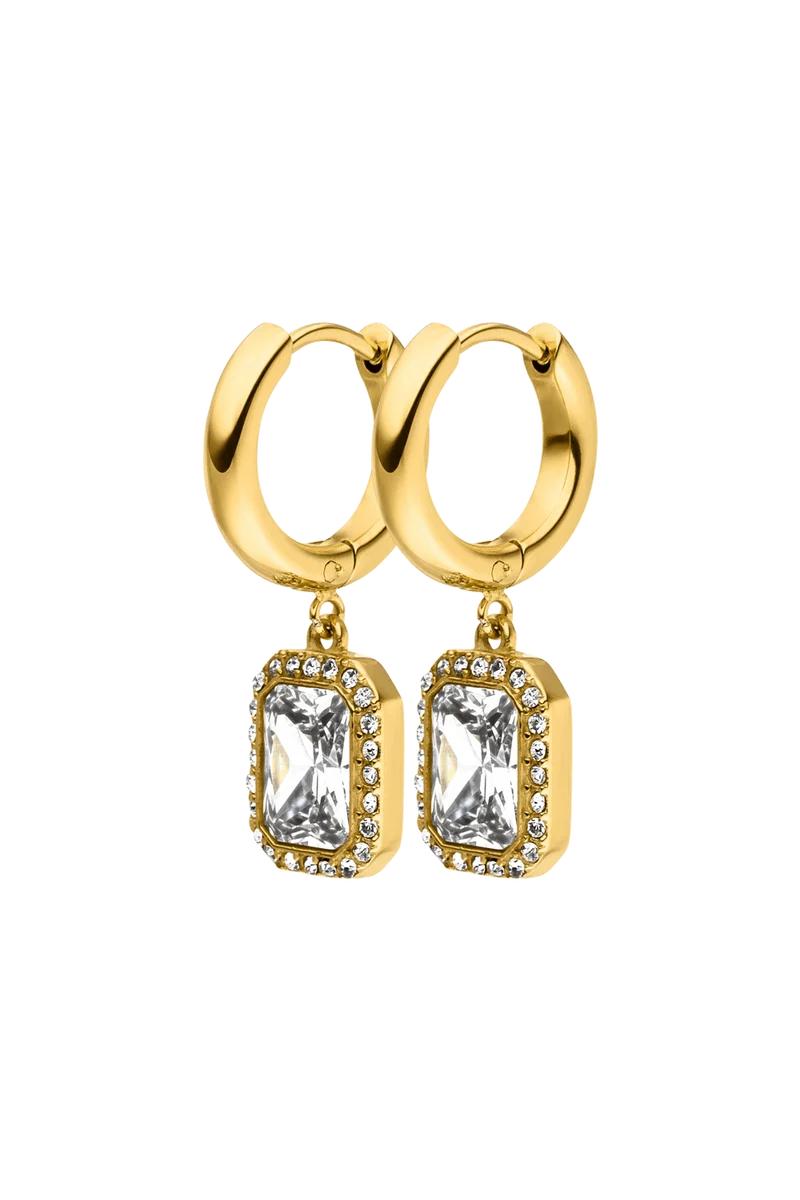 Pavé Emerald Charm Hoops
