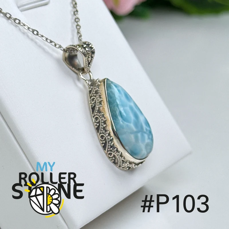 Silberner Larimar-Anhänger #P103