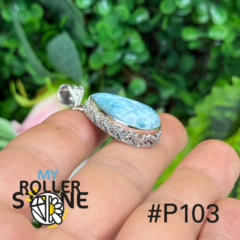Silberner Larimar-Anhänger #P103