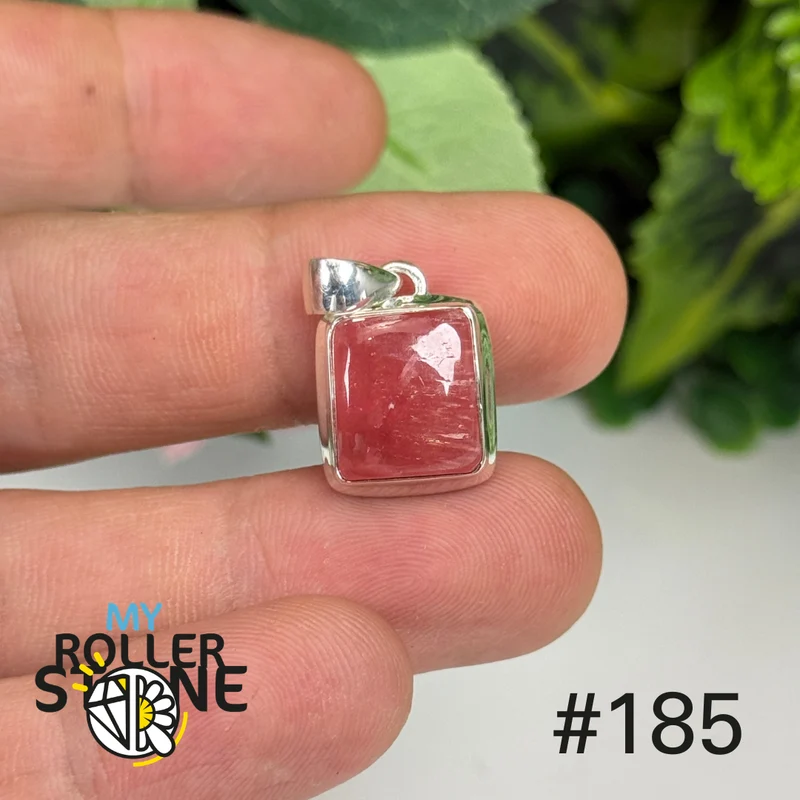 Anhänger aus 925er Sterlingsilber mit durchscheinendem Rhodochrosit #P185