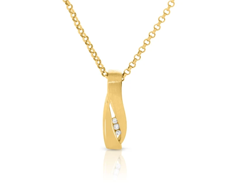 eleganter Damenschmuck Zirkonia Anhänger vergoldet