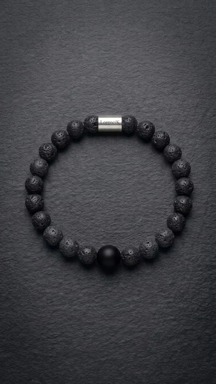 Infinity Balance – Lava Core | Perlenarmband Herren Lavastein 8mm